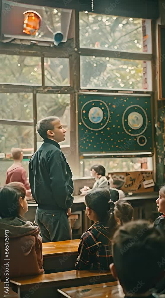 International school teachers and students in class 4K Video