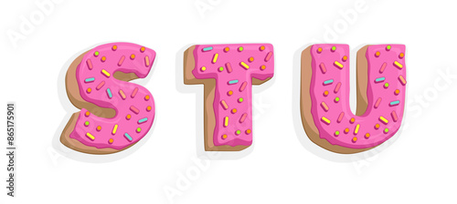 Donut font. Sweets letters.