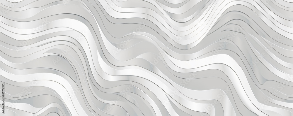 Obraz premium pattern of waves, thin lines on light gray background. Simple elegant seamless texture for textile design, wallpaper, packaging and web design. 