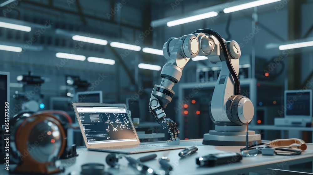Future Tech Robotics Engineer Programming Innovation in HighTech Lab Future Tech Robotics Engineer Programming Innovation in HighTech Lab