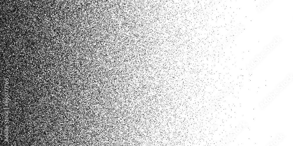 Gradient noise grain background with dots halftone pattern, vector texture. Abstract grain noise of black irregular dots or grainy dust sand particles on white background in monochrome fade effect Gradient noise grain background with dots halftone pattern, vector texture. Abstract grain noise of black irregular dots or grainy dust sand particles on white background in monochrome fade effect
