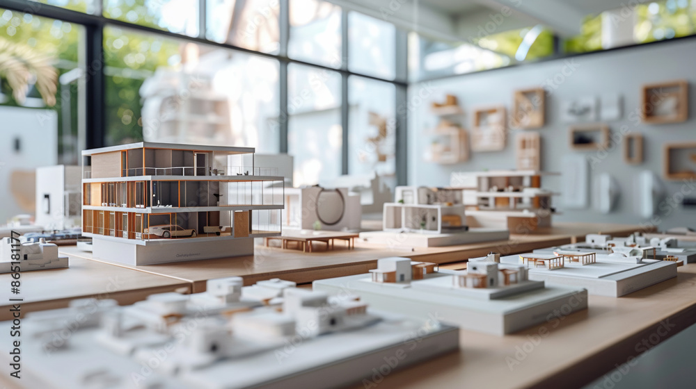3d digital architectural models on the table, new residential technologies and market strategies photo 3d digital architectural models on the table, new residential technologies and market strategies photo