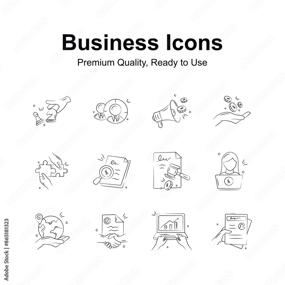 Take a look at this amazing pack of business and finance icons in doodle style Take a look at this amazing pack of business and finance icons in doodle style