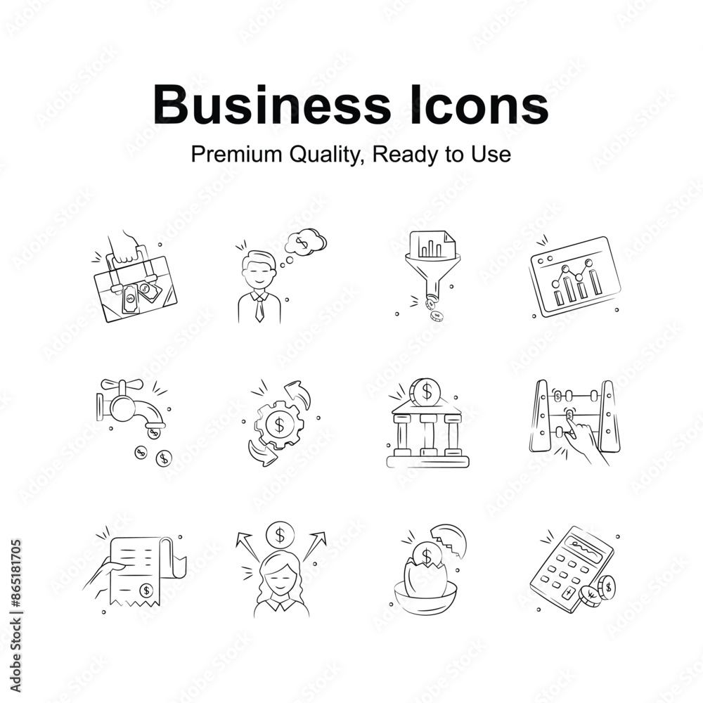 Take a look at this creatively designed business icons set Take a look at this creatively designed business icons set