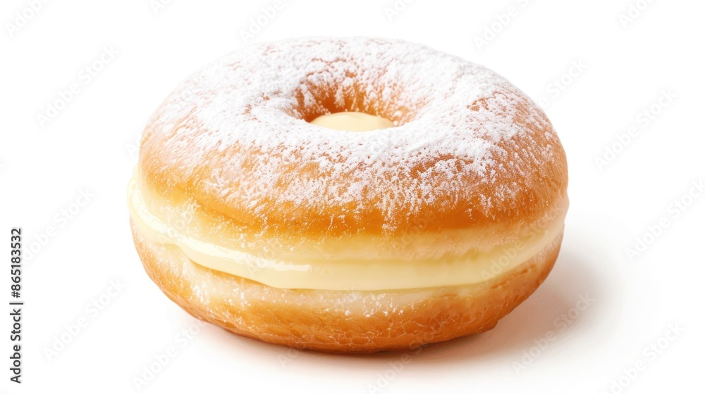 A Boston Kreme donut filled with custard, A Boston Kreme donut filled with custard,