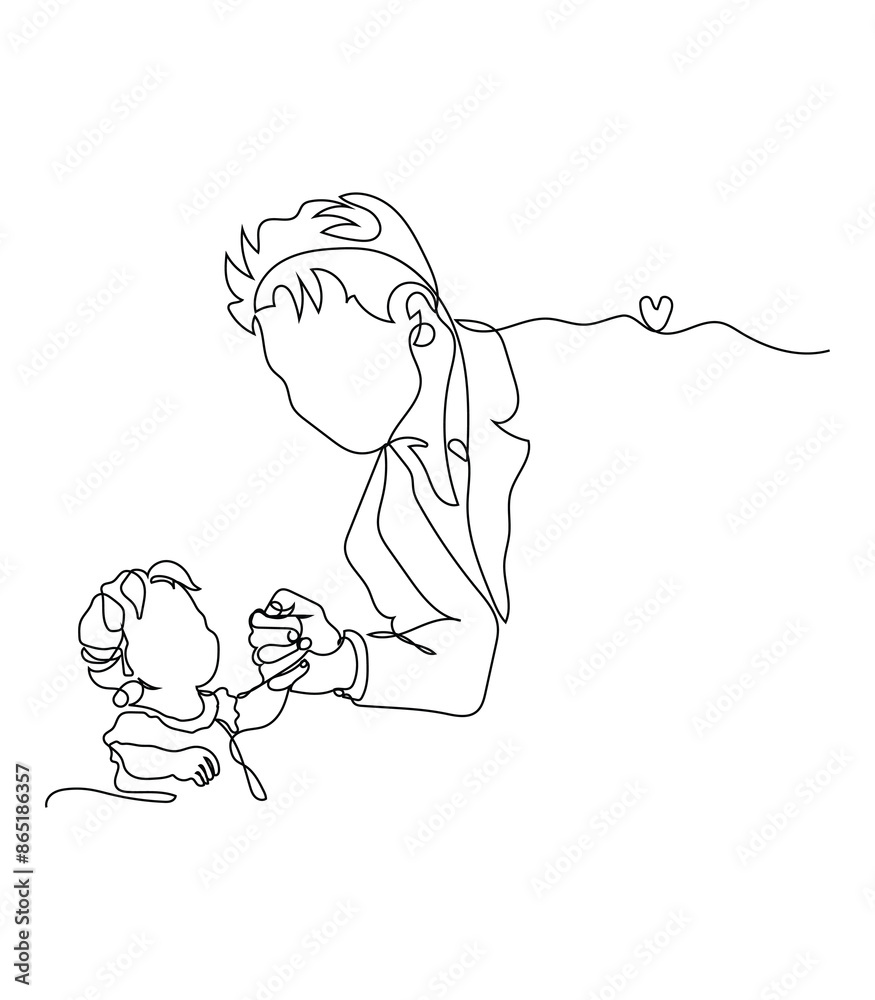 Continuous line drawing of family. Template for your design works. Minimalist style vector illustration in white background. Continuous line drawing of family. Template for your design works. Minimalist style vector illustration in white background.