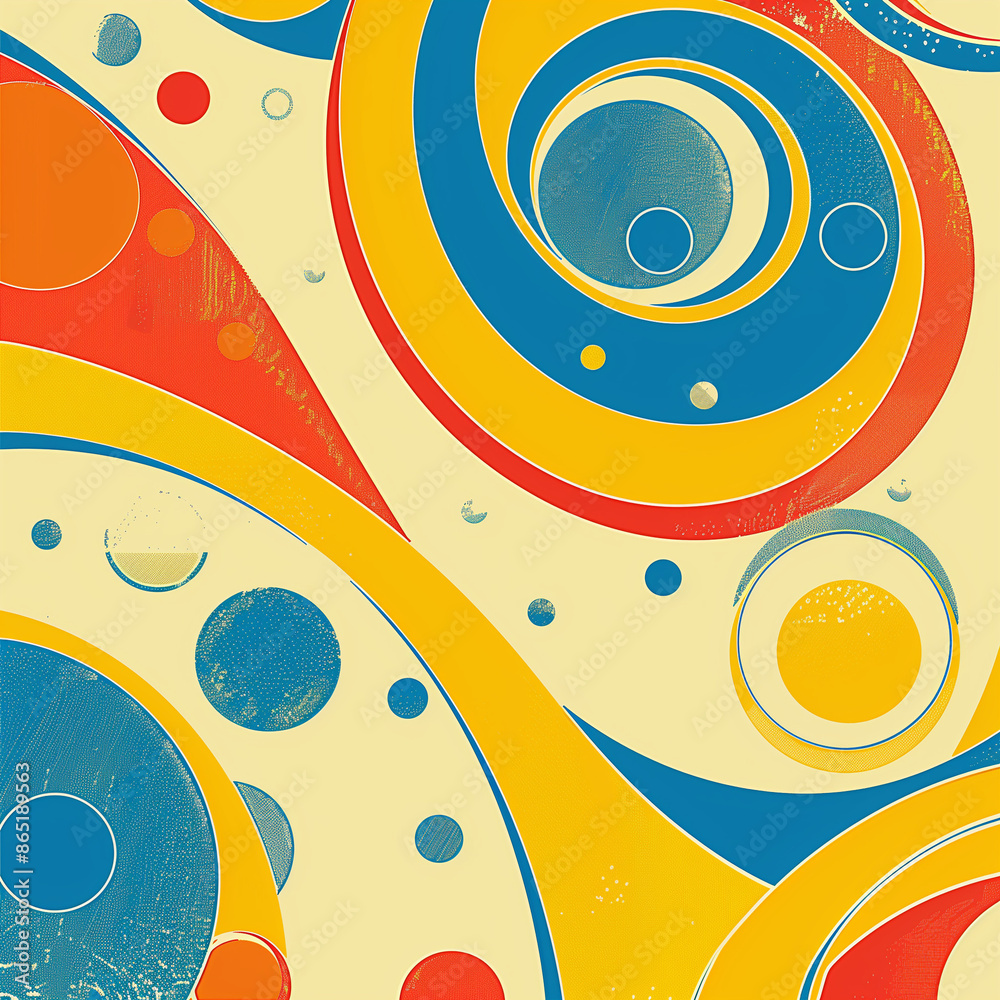 Obraz premium Modern colorful vibrant minimal background with geometric shapes elements. Fashionable bright cover, banner, poster, booklet. Modern Geometric