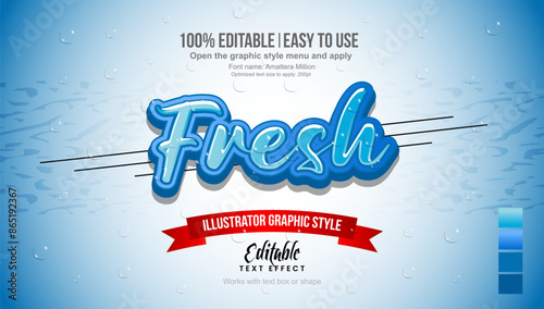 Fresh text effect, editable text effect template