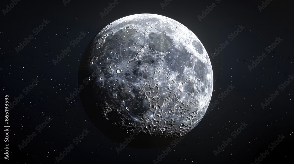 A high-resolution photorealistic image of the moon A high-resolution photorealistic image of the moon