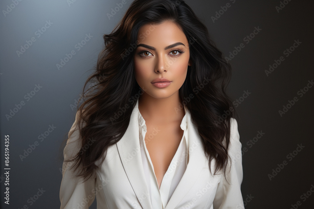 Young businesswoman in white suit Young businesswoman in white suit