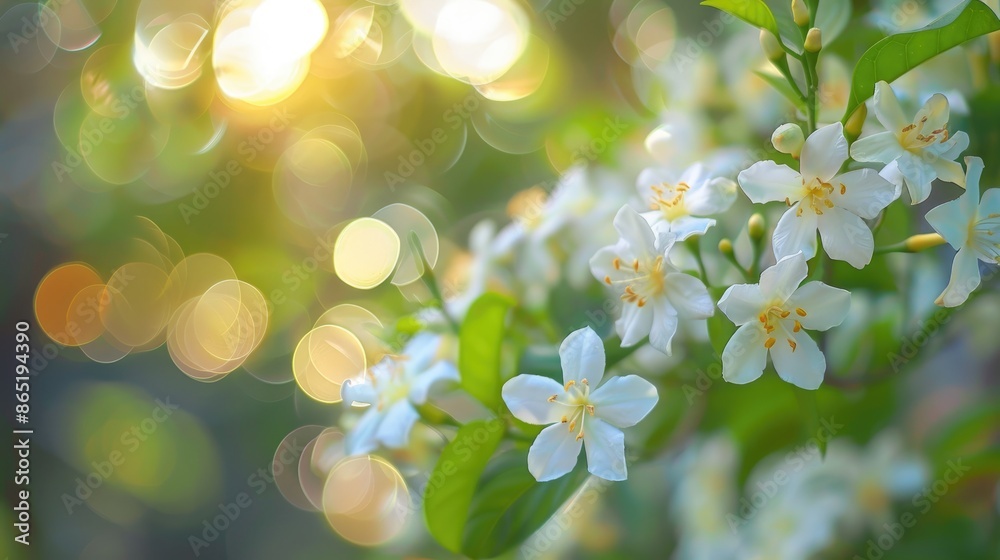 Bokeh of a lovely white jasmine bloom Bokeh of a lovely white jasmine bloom