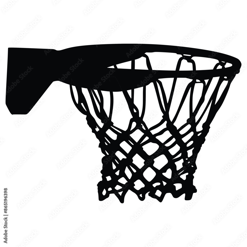 Basketball hoop and net vector silhouette isolated on white background. Equipment for basket ball court. Basketball hoop and net vector silhouette isolated on white background. Equipment for basket ball court.