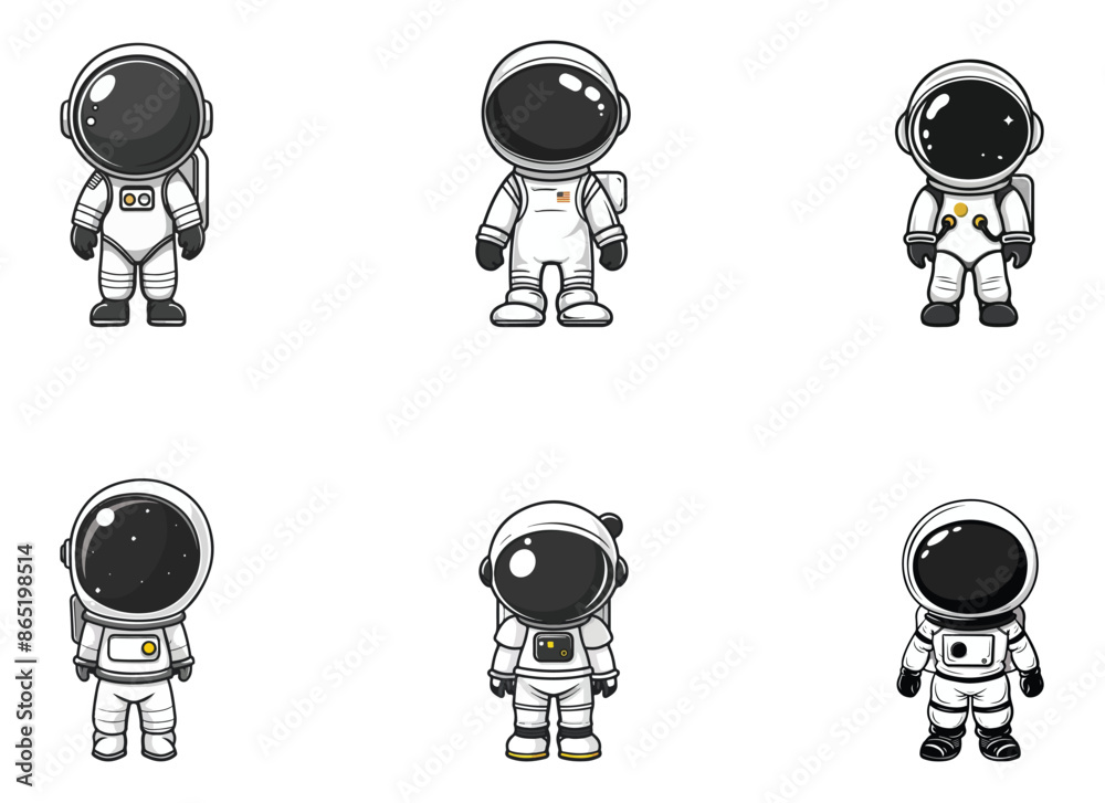 astronaut vector illustration isolated on white background. astronaut vector illustration isolated on white background.
