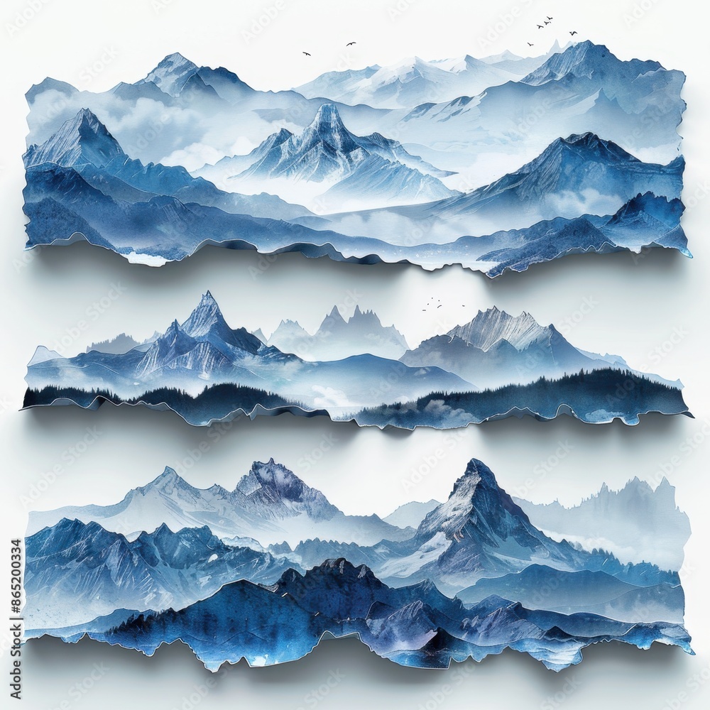 Collection of scenic mountain landscapes Collection of scenic mountain landscapes