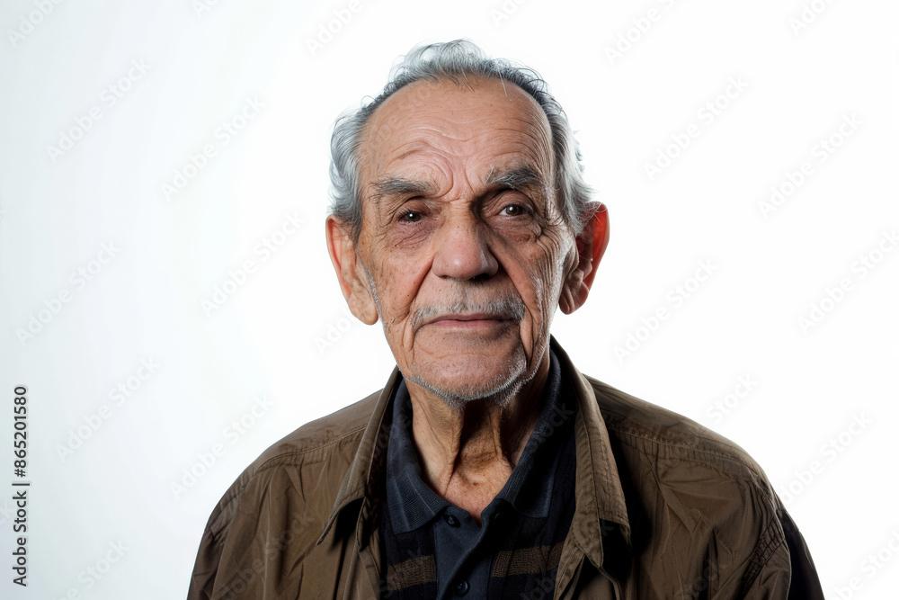 Attractive elderly Brazilian man with a friendly demeanor, facing the camera, isolated on white background. Attractive elderly Brazilian man with a friendly demeanor, facing the camera, isolated on white background.