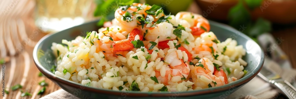 A light and delicate seafood risotto cooked to perfection with a touch of creamy avocado oil for added richness.