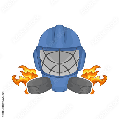 Illustration of hockey helmet 