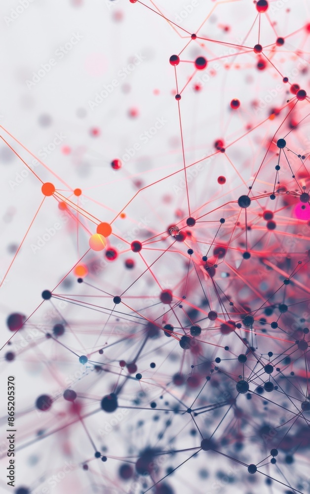 Illustrate an abstract network of interconnected nodes Illustrate an abstract network of interconnected nodes