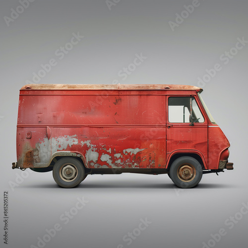 removal van on the streets in a city