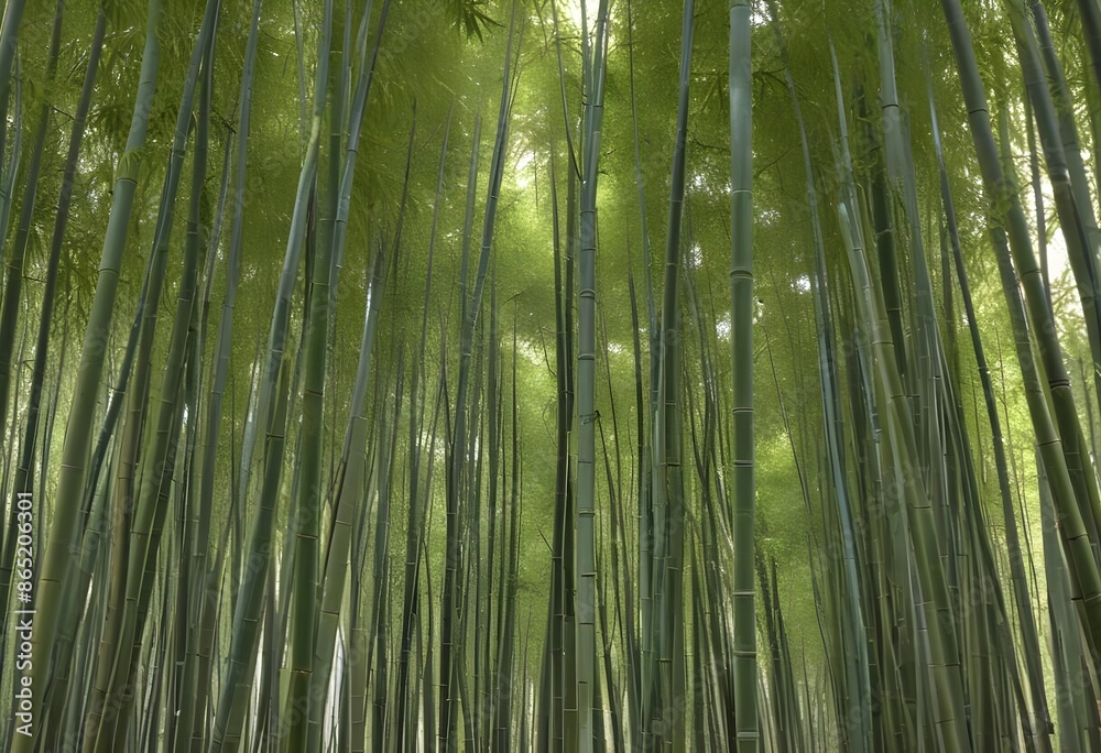 Fototapeta premium Deep bamboo forest, lights from above