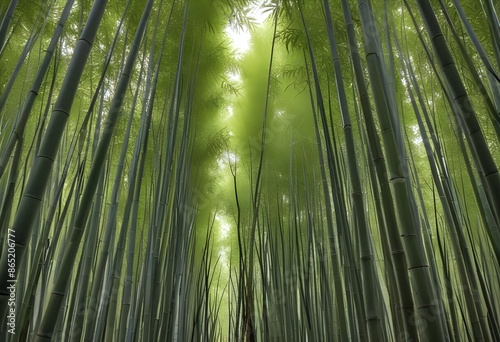 Deep bamboo forest, lights from above