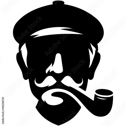 Aged Man with Tobacco Pipe.