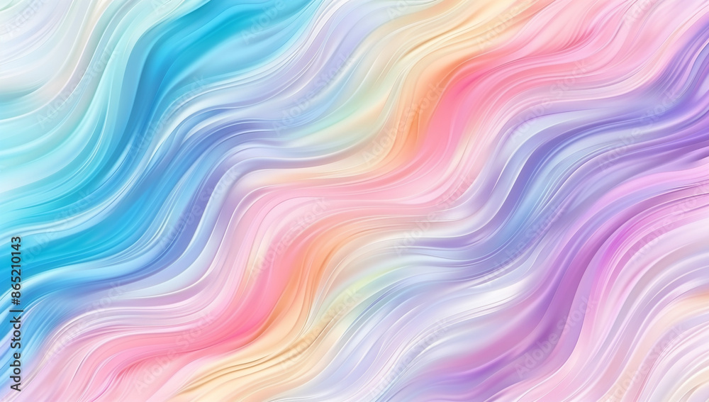 Obraz premium Colorful pastel abstract background with rainbow color waves, vibrant and eye-catching, perfect for designs, presentations, and creative projects.