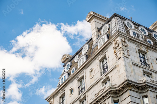 British office building and blue sky with space for copy text 