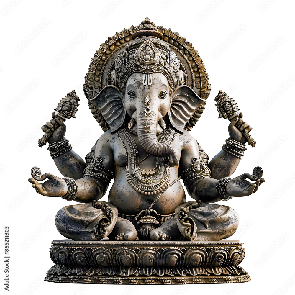 Fototapeta premium Lord Ganesh: Transparent PNG of Hindu God for Spiritual Designs