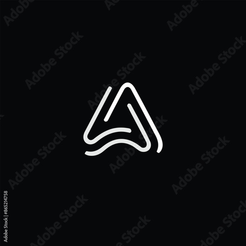 Creative Professional Trendy and Minimal Letter A Logo Design in Black and White Color, Initial Based Alphabet Icon Logo in Editable Vector Format