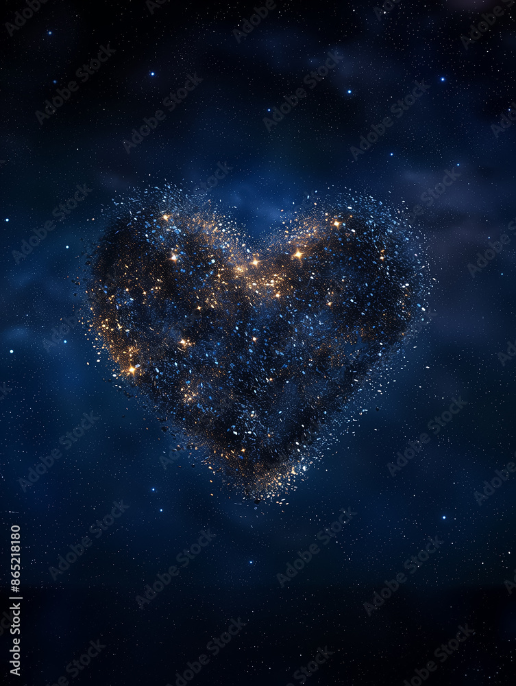 heart of stars. Hearts on blue sky background, romantic beach setting, sunset background, night sky, Valentine's Day, love, engagement, card, proposal, glitter hearts, beach romance heart of stars. Hearts on blue sky background, romantic beach setting, sunset background, night sky, Valentine's Day, love, engagement, card, proposal, glitter hearts, beach romance