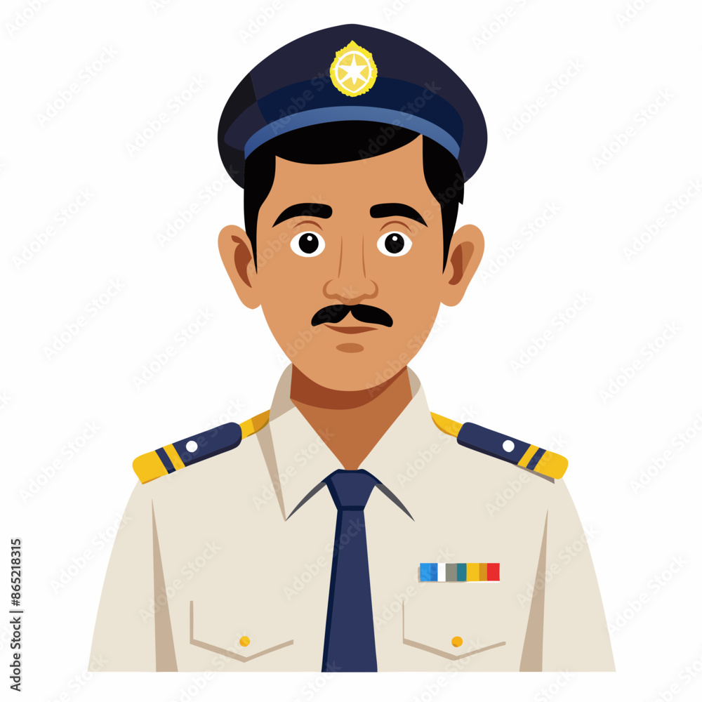Cartoon Traffic Police Officer Directing Traffic with a Smile Cartoon Traffic Police Officer Directing Traffic with a Smile