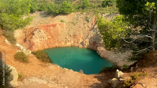 Blue lagoon named Lagon Bleu in Maussane, France