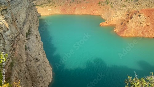 Blue lagoon named Lagon Bleu in Maussane, France