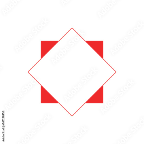 シンプル赤色ひし形見出しフレーム_和風_単品