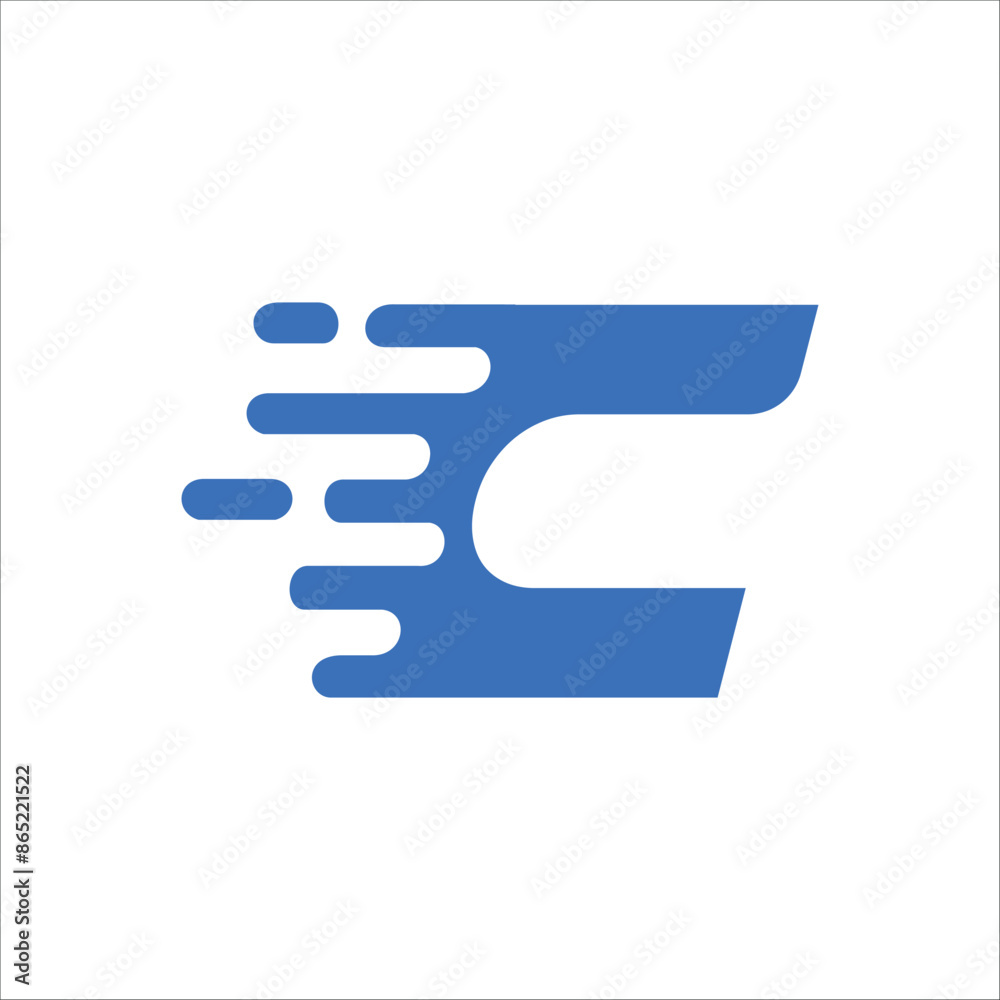C initial logo technology in blue color template C initial logo technology in blue color template