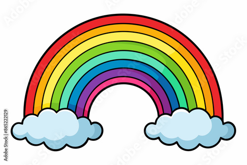 rainbow, colorful rainbow vector illustration, vector illustration of rainbow icon