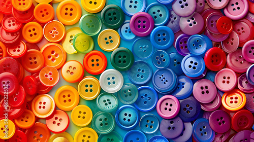 buttons of many colors on a white background,Sewing buttons, Plastic buttons, Colorful buttons background, Buttons close up, Buttons background,Background from of colorful round buttons, close-up 