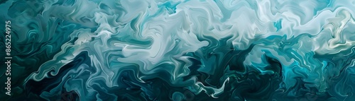 Abstract Turbulent Wind Patterns in Vibrant Aqua Tones