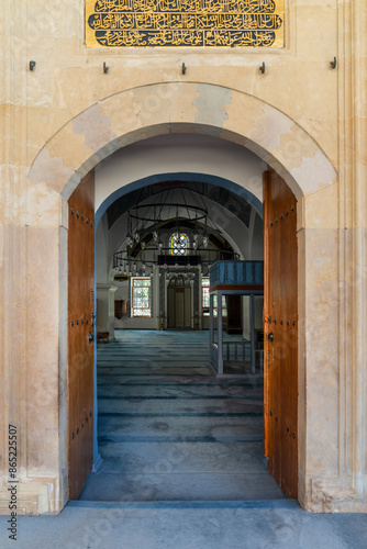 Kastamonu, Turkey - June 22, 2024: The entrance of Nasrullah Kadi Mosque photo