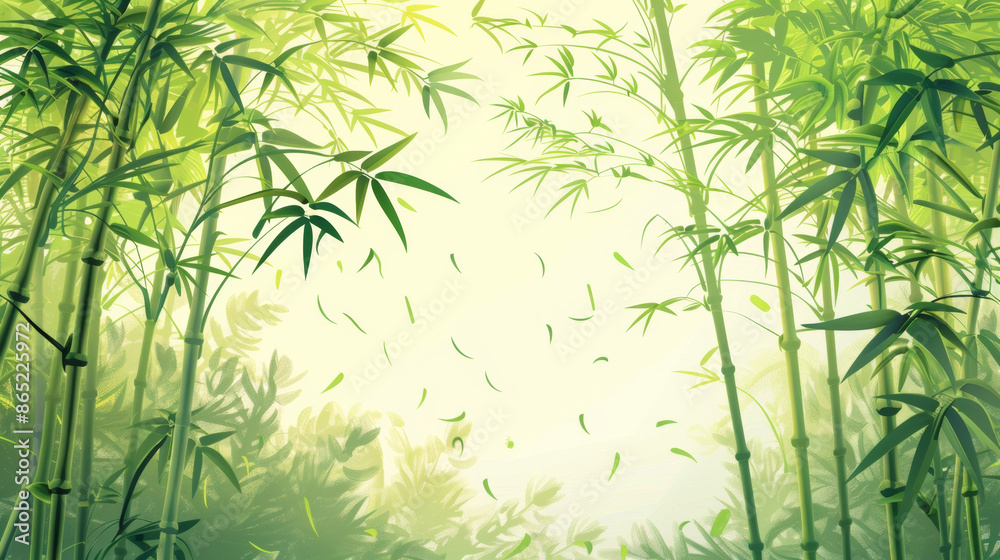green bamboos on white background, illustration design green bamboos on white background, illustration design