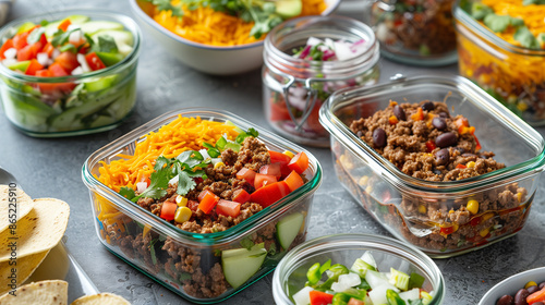 Convenient and Delicious: Realistic Taco Meal Prep in Modern Containers