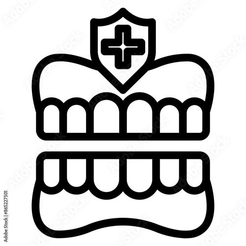 denture dental care icon vector. 
