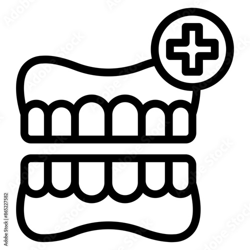 denture dental care icon vector. 