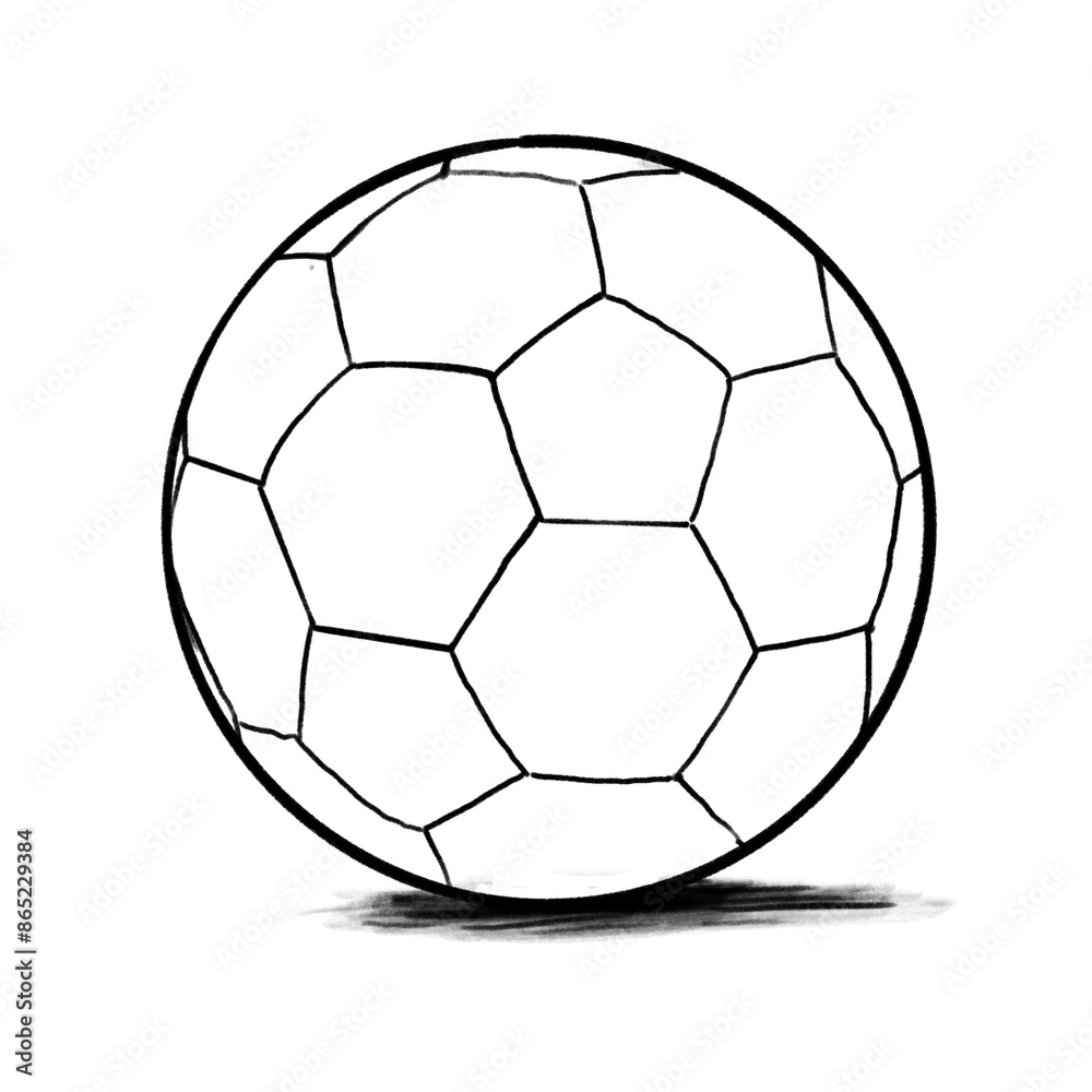 Soccer, Fussball, Isolated simple Ball, on floor with shadow, hand drawn pencil drawing, illustration, transparent PNG Soccer, Fussball, Isolated simple Ball, on floor with shadow, hand drawn pencil drawing, illustration, transparent PNG