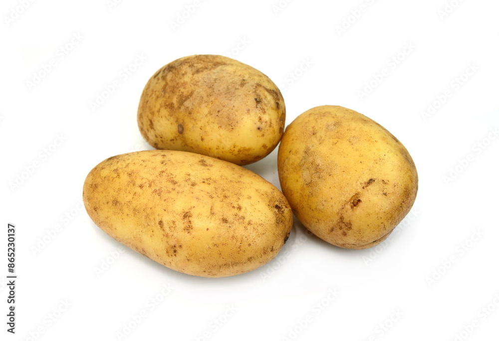 Raw potato isolated on white background close up Raw potato isolated on white background close up