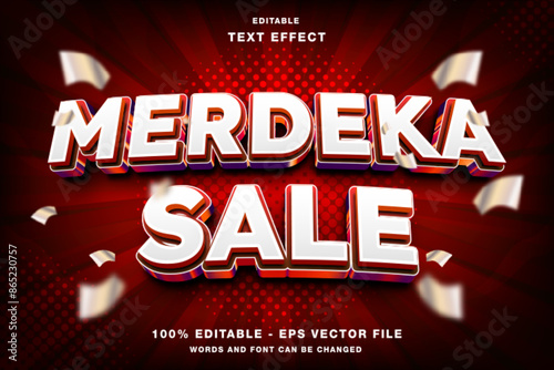 Merdeka Sale Editable Text effect 3d Template Style