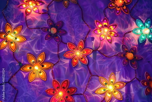 Diwali day festival, Diwali lanterns background with candles and blurred lights. © Jahid CF 5327702