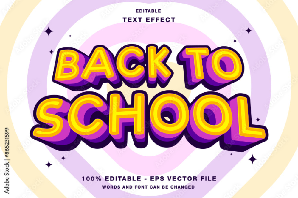 Obraz premium Back to School Editable Text effect 3d Template Style