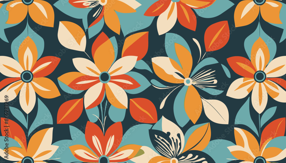 Vector Floral Icon: A Retro Style for Your Graphic Design Projects